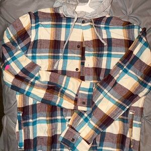 PacSun Multicolor Plaid Hooded Shirt